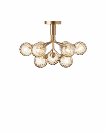 Apiales Loftlampe i Børstet Messing og Guld Glas – Elegance!