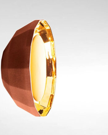 Elegant Væglampe Ø40 i Terracotta og Guld – Unik Belysning