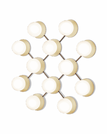 Elegant Liila Væglampe i Guld med Opal Glas – Nordisk Stil