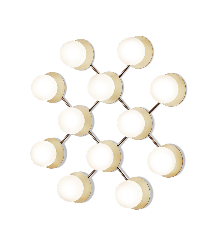 Elegant Liila Væglampe i Guld med Opal Glas – Nordisk Stil