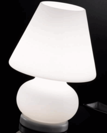 Elegant Alice Bordlampe i Hvidt Opal Glas fra Selene