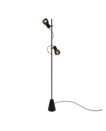 Dæmpbar Sort Trizo 2thirty Gulvlampe med Bronze Ring