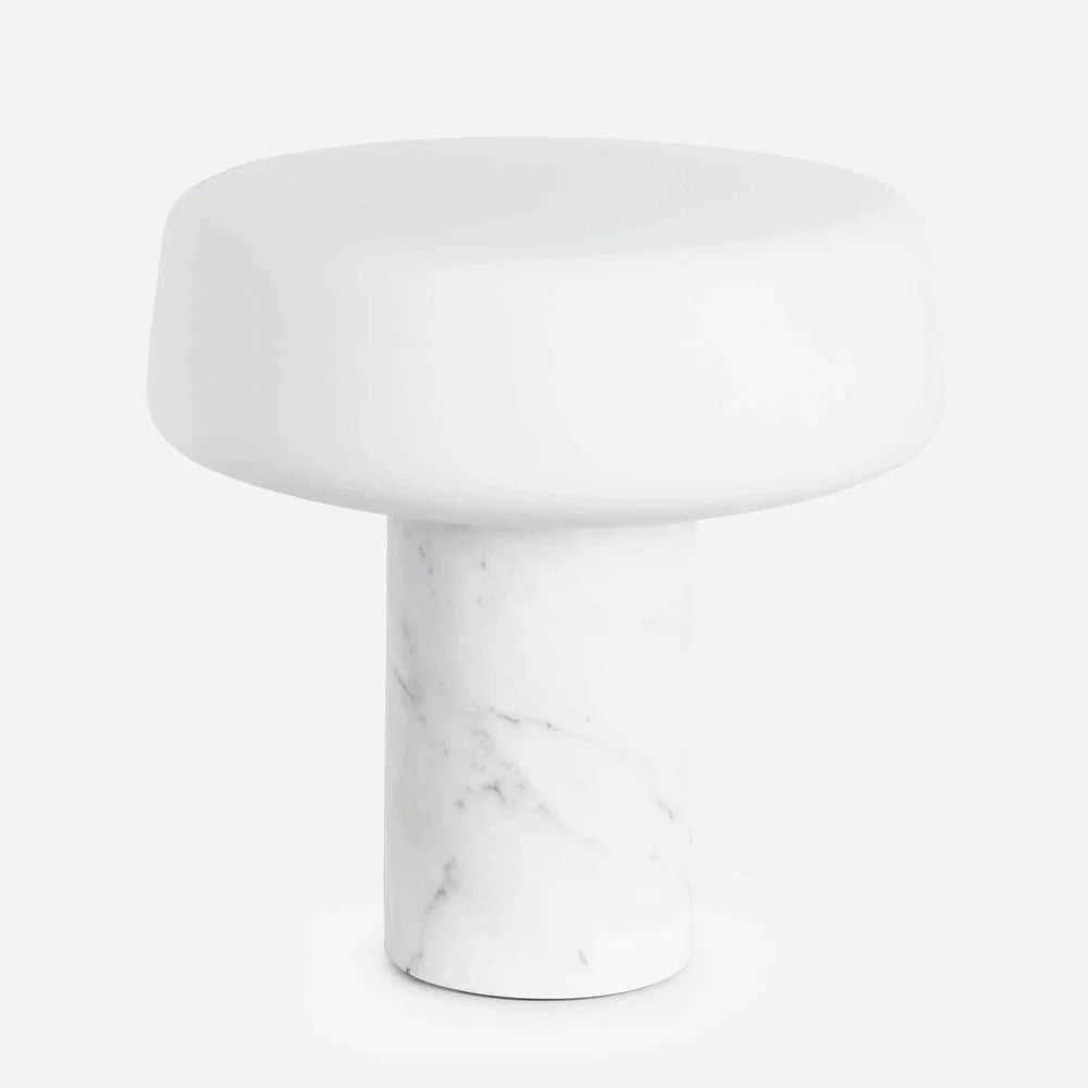 Elegant Hvid Marmor Bordlampe fra Terrence Woodgate