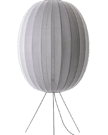 Alu / Silver Knit Wit High Oval Gulvlampe Medium Silver Made Hand - Made By Hand Lampoo  - 5710780652010