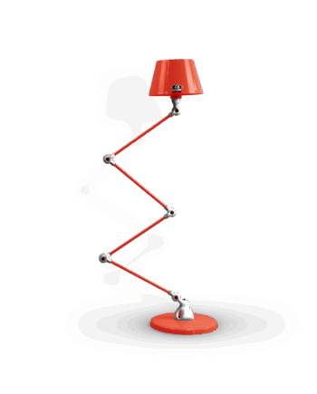 Aicler Aid433 Gulvlampe Fra Jield Red Poleret Blank - Jieldé Lampoo