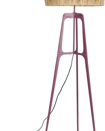 Lilla Gulvlampe Dutchbone Afra Raffia Jernstel Ø48 H157 - Dutchbone Lampoo  - 8718548086821