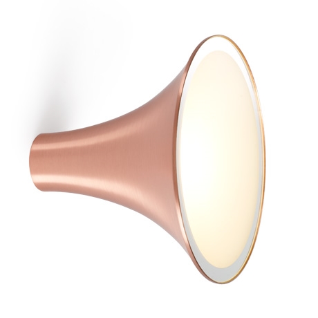 Sirens Væglampe Ø26 Frosted Glas Spejlkant Kobber - Trizo21 Lampoo