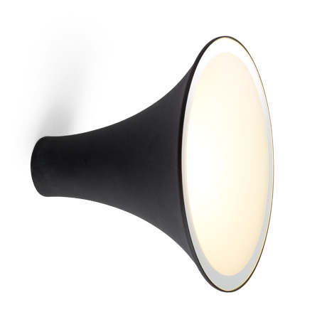 Sort Sirens Væglampe Ø26 Frosted Glas Spejlkant - Trizo21 Lampoo