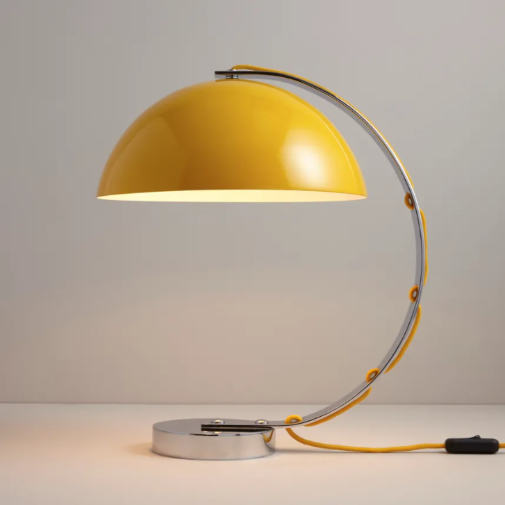 London Table Light Bordlampe Original Btc Gul Med Gul Stofledning - Original Btc Lampoo