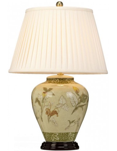 Grøn Arum Bordlampe Porcelæn Polyester H62 E27 Krakeleret & Creme Creme - Lampoo