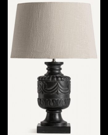 Bordlampe Mangotræ Bomuld H70 Rustik Sort Beige - Vical Home Lampoo