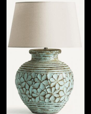 Bordlampe Terracotta Bomuld H72 Antik Turkis Beige - Vical Home Lampoo