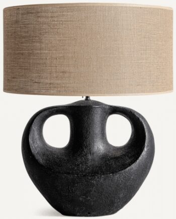 Bordlampe Terracotta Jute H70 Rustik Sort Natur - Vical Home Lampoo