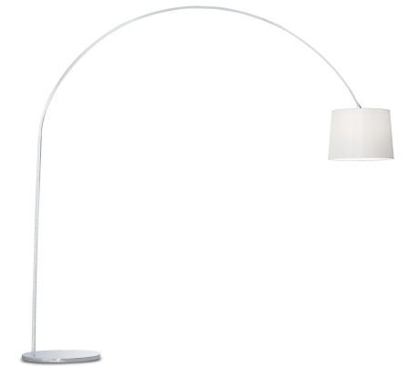 Hvid Dorsale Gulvlampe Metal Tekstil H228 E27 Krom - Ideal Lux Lampoo