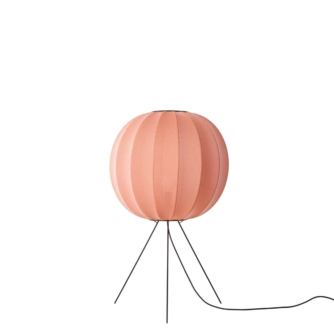 Pink Knit Wit Round Gulvlampe Medium Coral Made Hand - Made By Hand Lampoo  - 5710780602060