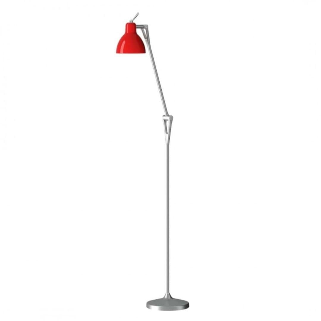 Alu / Silver Luxy Gulvlampe Alu Blank Rød Skærm Rotaliana - Rotaliana Lampoo  - 8013210138946