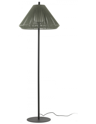 Grøn Saigon Udendørs Gulvlampe Aluminium Polyester Reb H200 E27 Mørkegrå Oliven - Faro Barcelona Lampoo