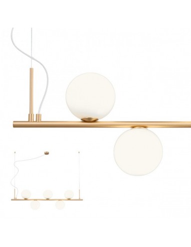 Hvid Talis Loftlampe Aluminium Glas B115 E14 Børstet Bronze Opal - Redo Lampoo